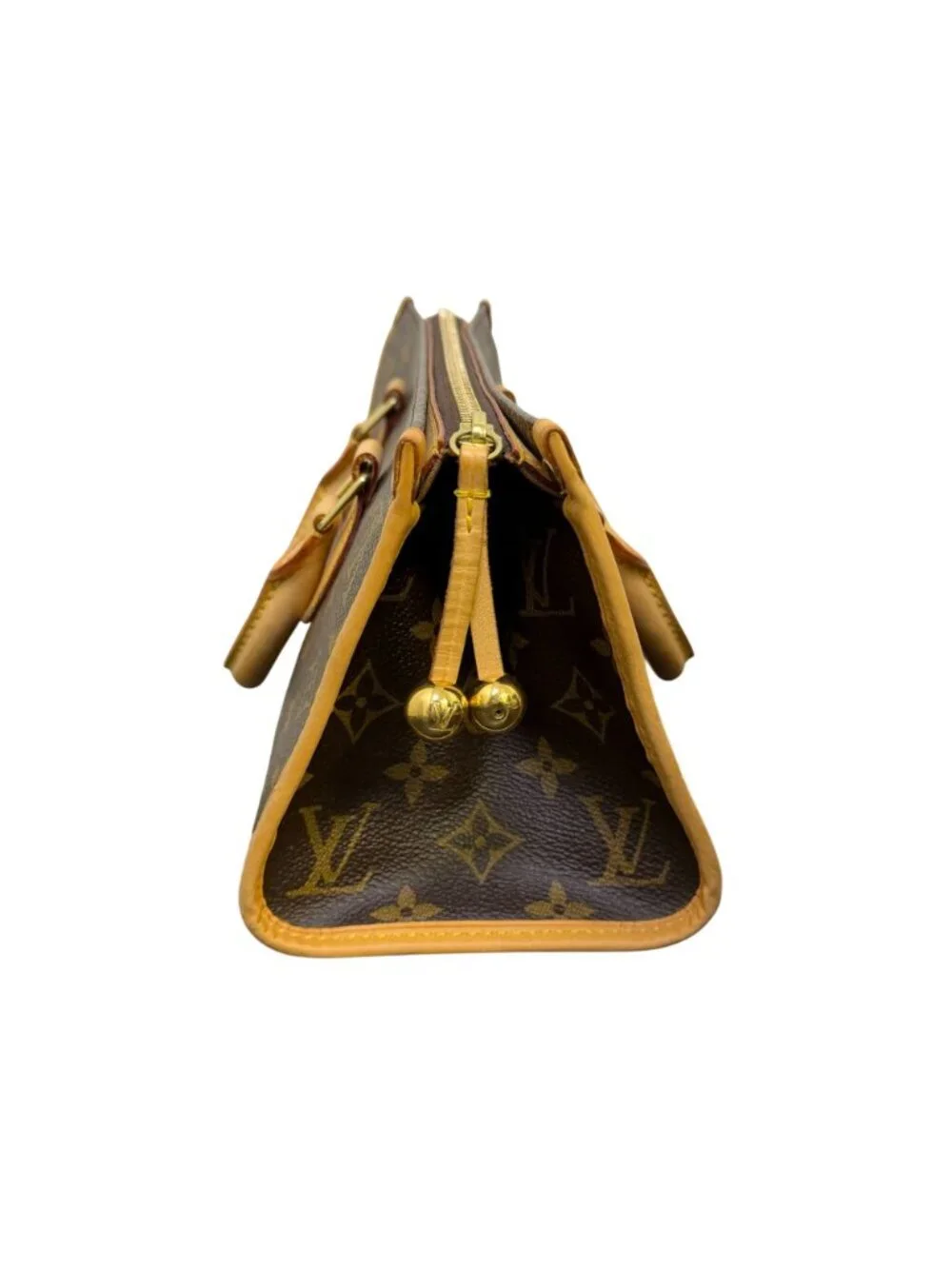 Louis Vuitton 2005 Popincourt Handbag Monogram Canvas Brown & Tan Gold-Tone Hard